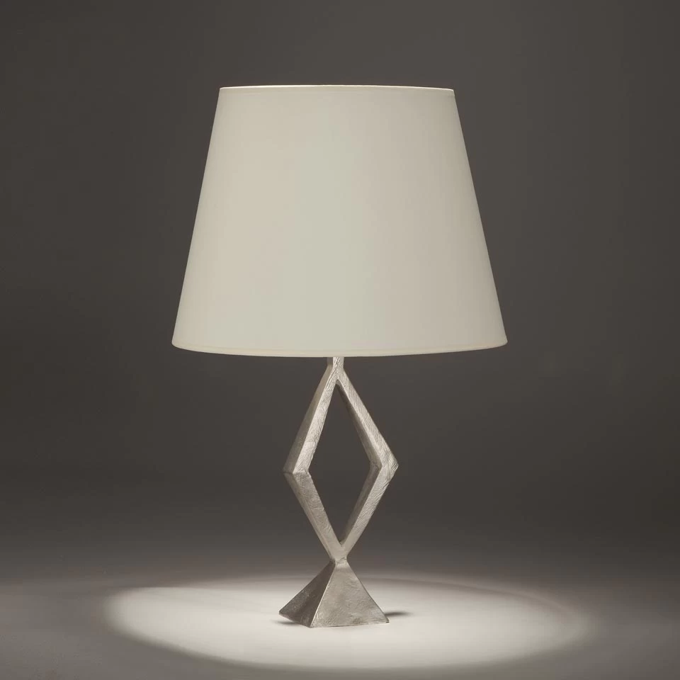 Maya Lampe En Bronze Finition Nickel Satiné