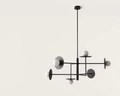 Miro Lustre Noir Et Blanc 6 Lumières