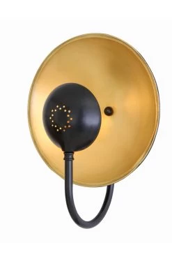 Orebro Applique Ronde Industrielle Noire Et Dorée