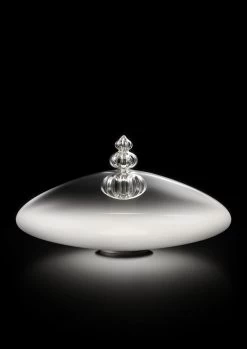Padma Lampe De Table Contemporaine De Murano Blanc Et Transparent