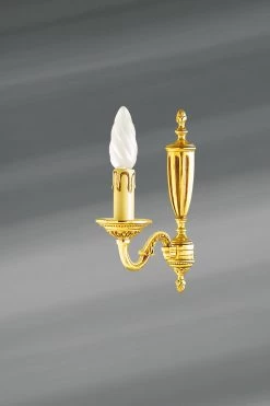 Petite Applique En Bronze Louis XVI, Finition Vieil Or, Une Bougie