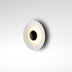 Marset Petite Applique Noir Et Blanche Ginger En Bois Wengé Et Métal Laqué Blanc