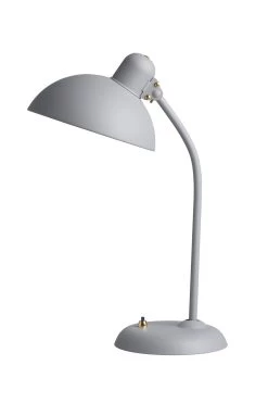 Fritz Hansen Petite Lampe De Bureau Rétro Gris Clair Et Dorée Kaiser Idell