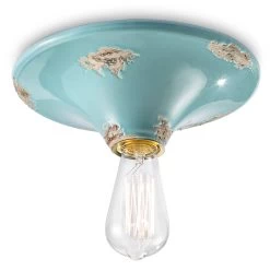 Plafonnier En Céramique Bleu Turquoise