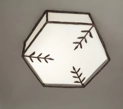 Plafonnier Hexagonal En Bronze Noir Patiné