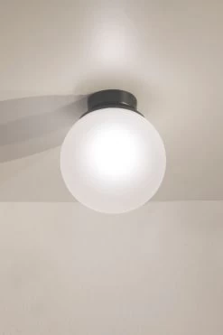 Pop Plafonnier Rétro Boule De Verre Blanc Satiné