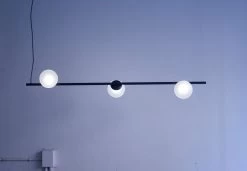 Pop Suspension 3 Lumières En Verre Blanc Satiné