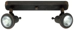 Rampe De 2 Spots Montagne Finition Métal Noir Patiné
