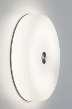 Round Plafonnier Rond En Acrylique Et Inox Brossé 30cm