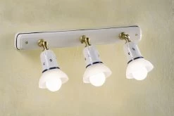 Savona Applique 3 Spots Articulés En Céramique Et Laiton