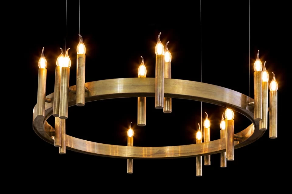 Shiro Lustre Chandelier Doré 18 Lumières