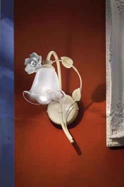 Siena Applique Florale En Céramique Verre Et Laiton Version Droite