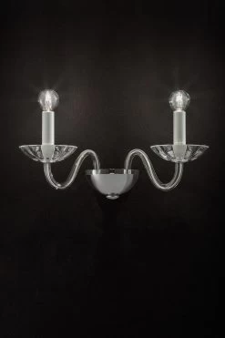 Sirius Applique 2 Lumières Cristal Et Chrome