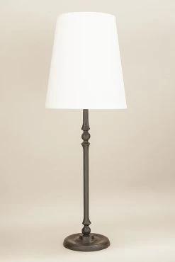 Stanislas Lampe De Table Bougeoir Bronze Noir