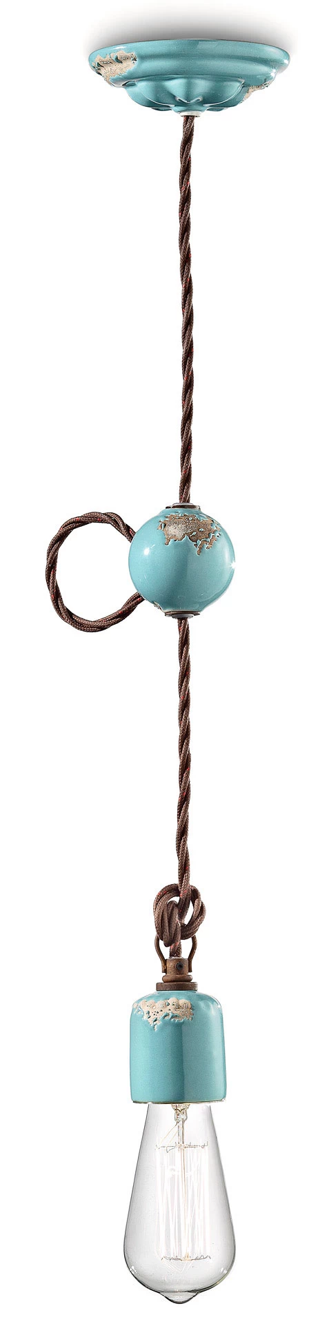 Suspension Minimaliste Bleu Turquoise En Céramique