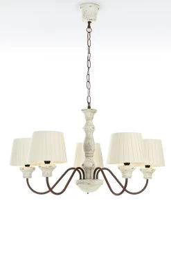 Turn Rustico Grand Lustre 5 Branches écru